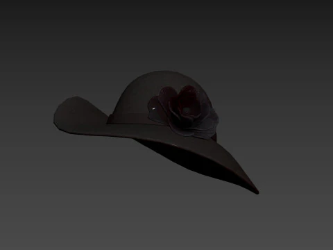 Black Flower Hat 3D Model