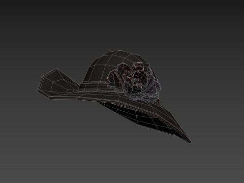 Black Flower Hat Modelo 3D