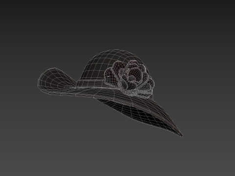 Black Flower Hat Modelo 3D