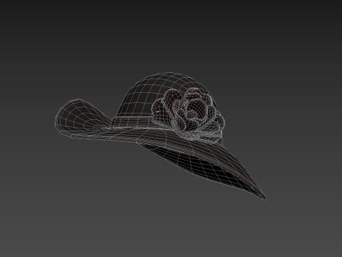 Black Flower Hat 3D Model