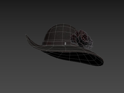 Black Flower Hat Modelo 3D