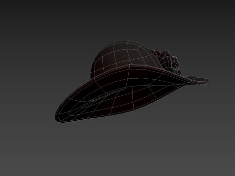 Black Flower Hat Modelo 3D