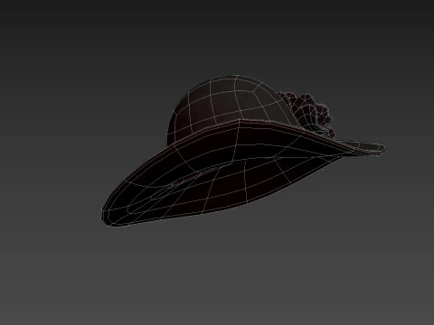 Black Flower Hat 3D Model
