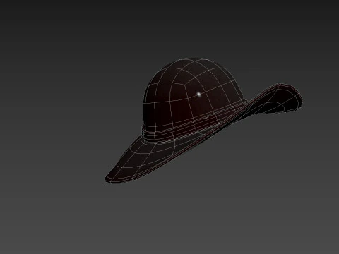 Black Flower Hat 3D Model