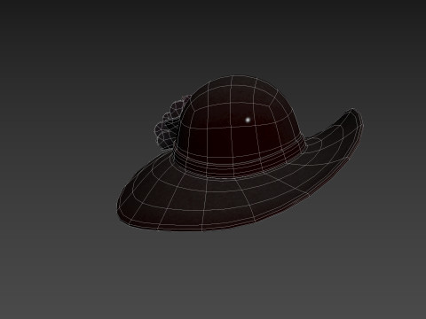 Black Flower Hat Modelo 3D