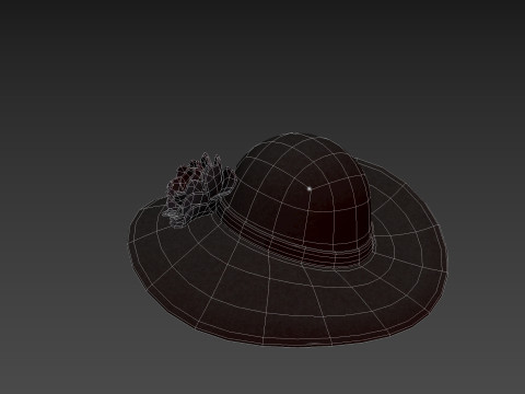 Black Flower Hat Modelo 3D