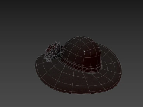 Black Flower Hat 3D Model