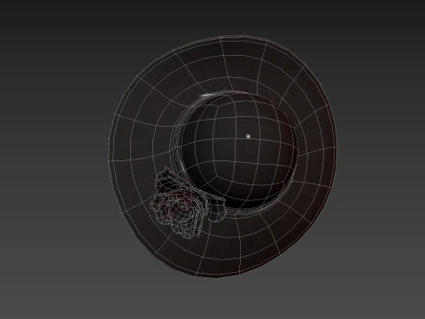 Black Flower Hat 3D Model
