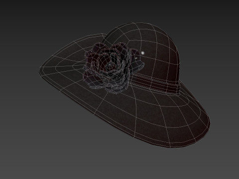 Black Flower Hat Modelo 3D