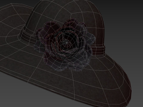 Black Flower Hat Modelo 3D