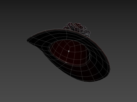 Black Flower Hat Modelo 3D