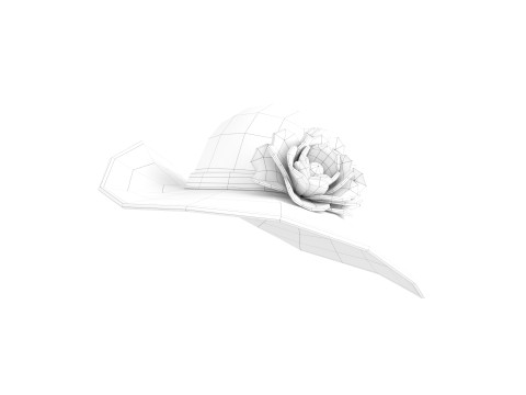 Black Flower Hat Modelo 3D