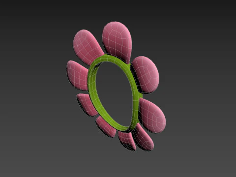 फूल टोपी 3D मॉडल