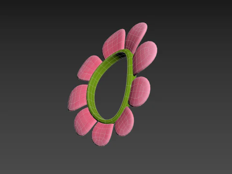 फूल टोपी 3D मॉडल