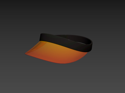 Orange Visor Cap 3D Model