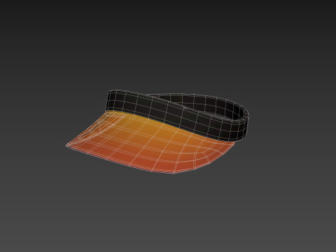 Orange Visor Cap 3D Model