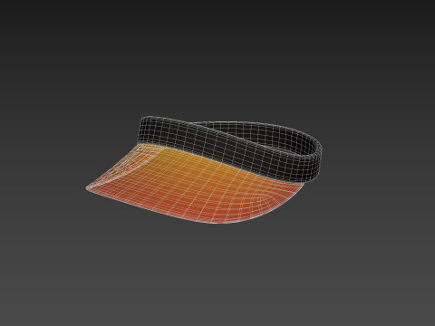 Orange Visor Cap 3D Model