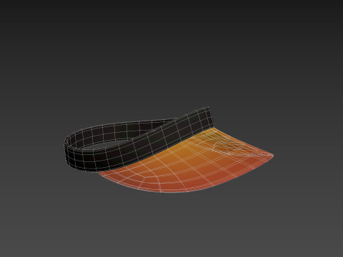 Orange Visor Cap 3D Model