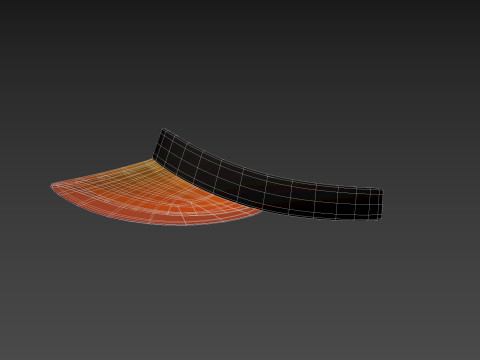 Orange Visor Cap 3D Model