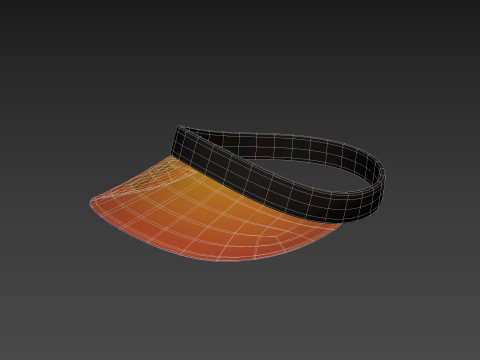 Orange Visor Cap 3D Model