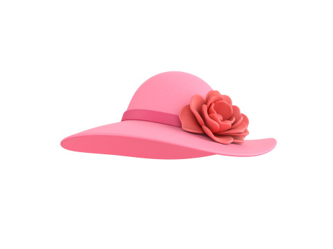 Pink Flower Hat Model 3D