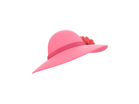 Pink Flower Hat Model 3D