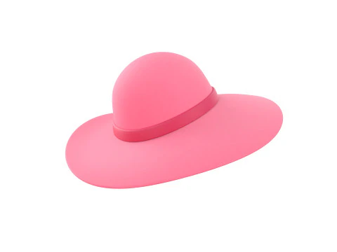 Topi Bunga Merah Muda Model 3D