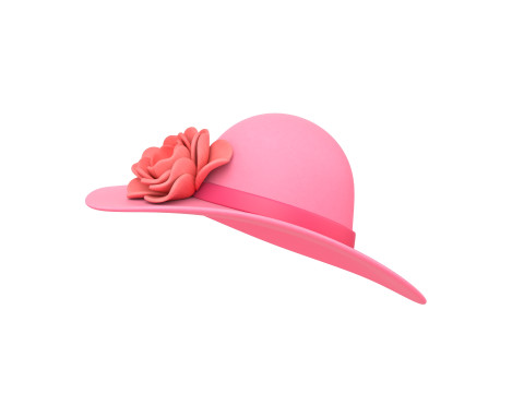 Pink Flower Hat Model 3D