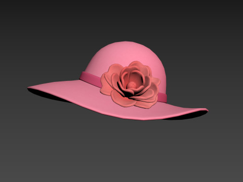 Pink Flower Hat Model 3D