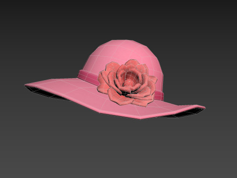 Pink Flower Hat Model 3D