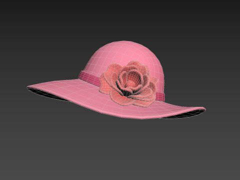Pink Flower Hat Model 3D