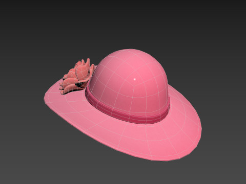 Pink Flower Hat Model 3D