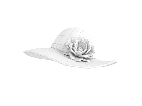 Pink Flower Hat Model 3D