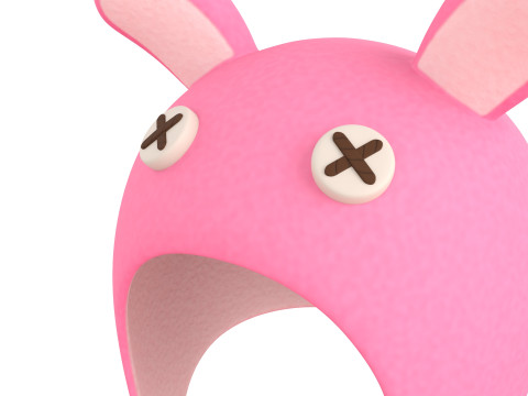Rabbit Plush Hat Modello 3D