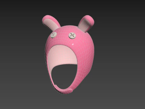 兔子毛绒帽子 3D 模型
