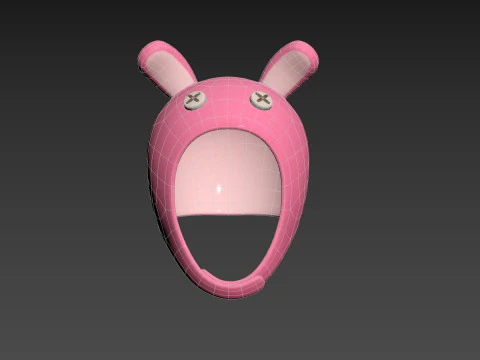兔子毛绒帽子 3D 模型