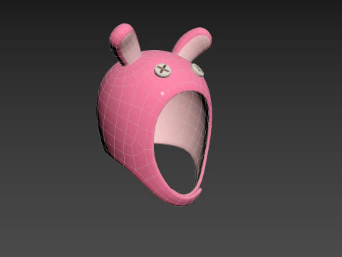 兔子毛绒帽子 3D 模型
