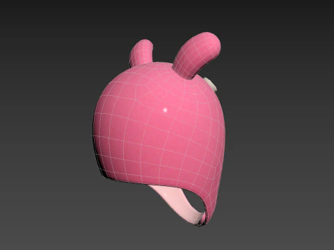 兔子毛绒帽子 3D 模型