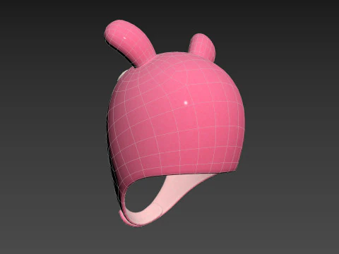 兔子毛绒帽子 3D 模型