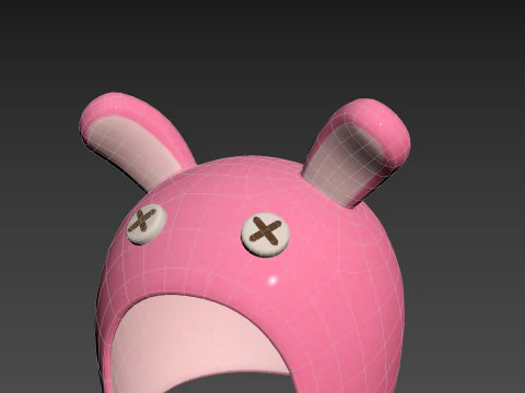 兔子毛绒帽子 3D 模型