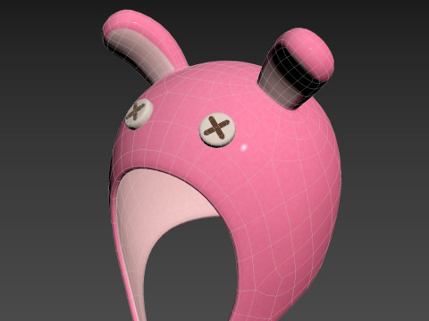 Rabbit Plush Hat Modello 3D