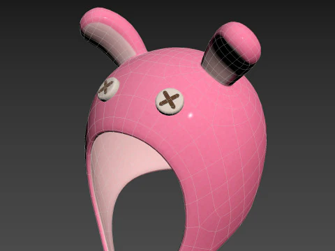 兔子毛绒帽子 3D 模型