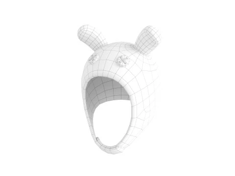 兔子毛绒帽子 3D 模型