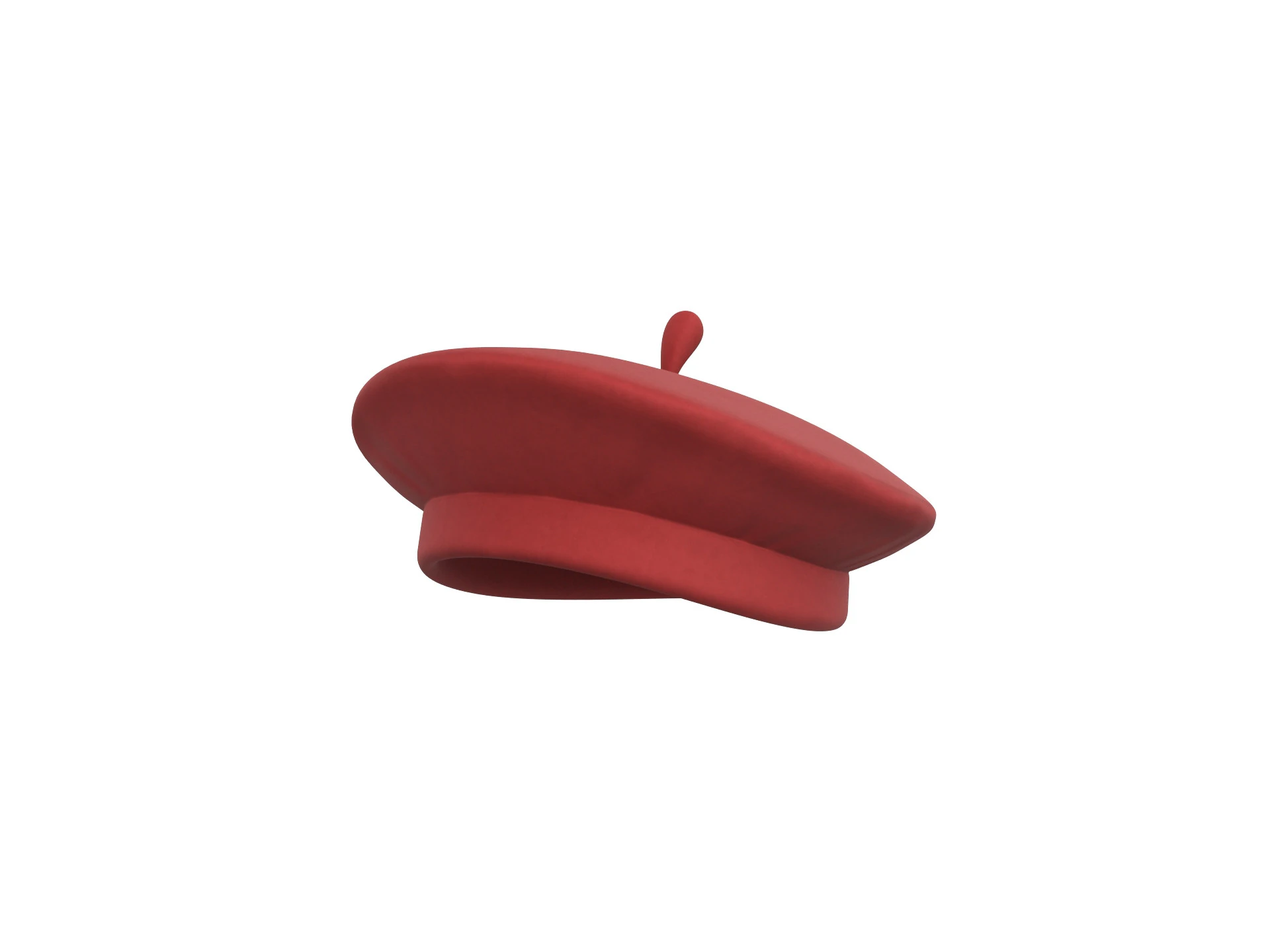 Red Beret Hat 3D Model .c4d .max .obj .3ds .fbx .stl .blend