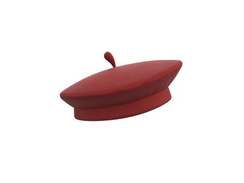 Red Beret Hat 3D Model