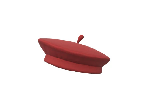 Red Beret Hat 3D Model