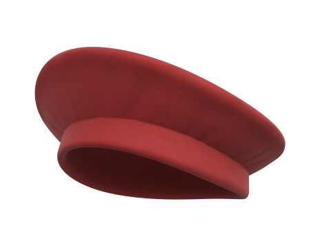 Red Beret Hat Model 3D