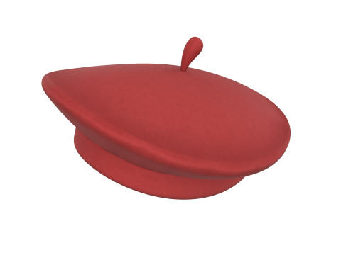 Red Beret Hat Model 3D
