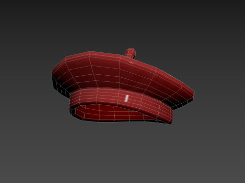 Red Beret Hat Model 3D