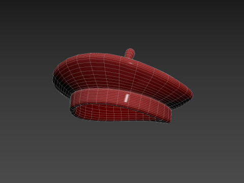 Red Beret Hat Model 3D